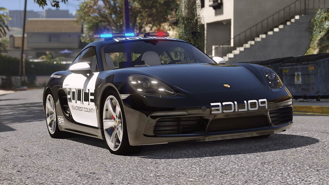 دانلود خودرو Porsche 718 Cayman S Police برای GTA V