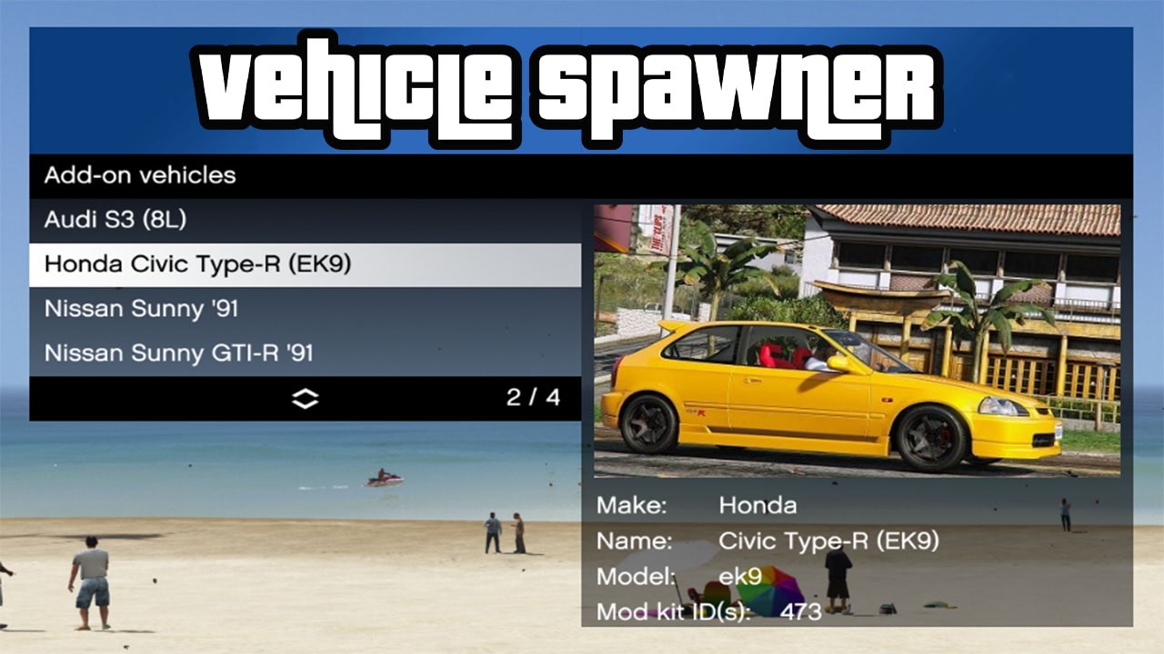 دانلود افزونه Vehicle Spawner برای GTA V
